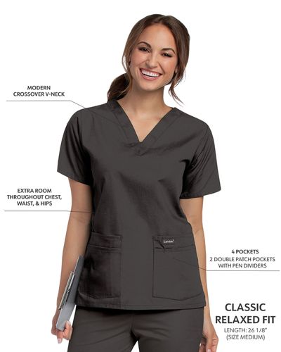 Landau - Essentials - Women's V-Neck Scrub Top image thumbnail