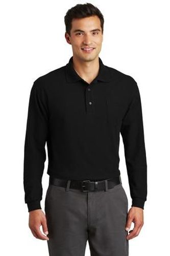 Port Authority Long Sleeve Silk Touch Polo with Pocket. K500LSP (1) image thumbnail