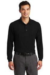 Image of Port Authority Long Sleeve Silk Touch Polo with Pocket. K500LSP (1)