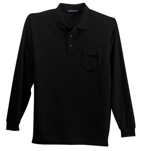 Port Authority Long Sleeve Silk Touch Polo with Pocket. K500LSP (1) image thumbnail
