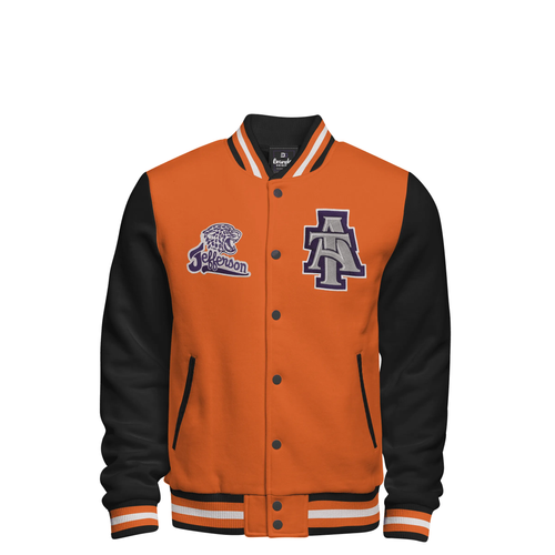 Cotton Fleece Varsity Jacket With Black Satin Lining image thumbnail