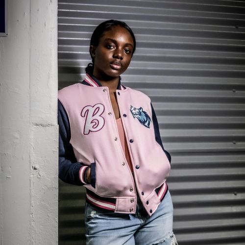 Cotton Fleece Varsity Jacket With Black Satin Lining image thumbnail