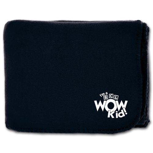 50" x 60" Fleece Whipstitch Blanket - Black image thumbnail 50" x 60" Fleece Whipstitch Blanket - Black image thumbnail