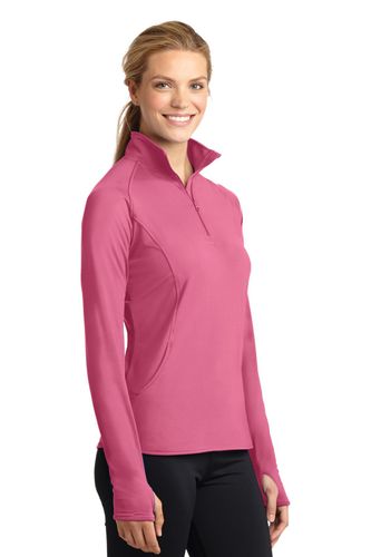 Sport-Tek Ladies Sport-Wick Stretch 1/2-Zip Pullover. LST850 image thumbnail