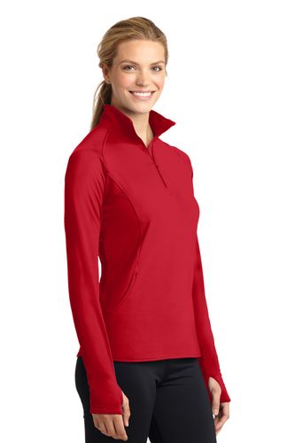 Sport-Tek Ladies Sport-Wick Stretch 1/2-Zip Pullover. LST850 image thumbnail