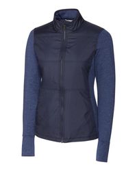 Image of Cutter & Buck Stealth Hybrid Quilted Womens Full Zip Windbreaker Jacket