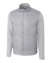 Image of Cutter & Buck Stealth Hybrid Quilted Mens Big and Tall Full Zip Windbreaker Jacket Big & Tall